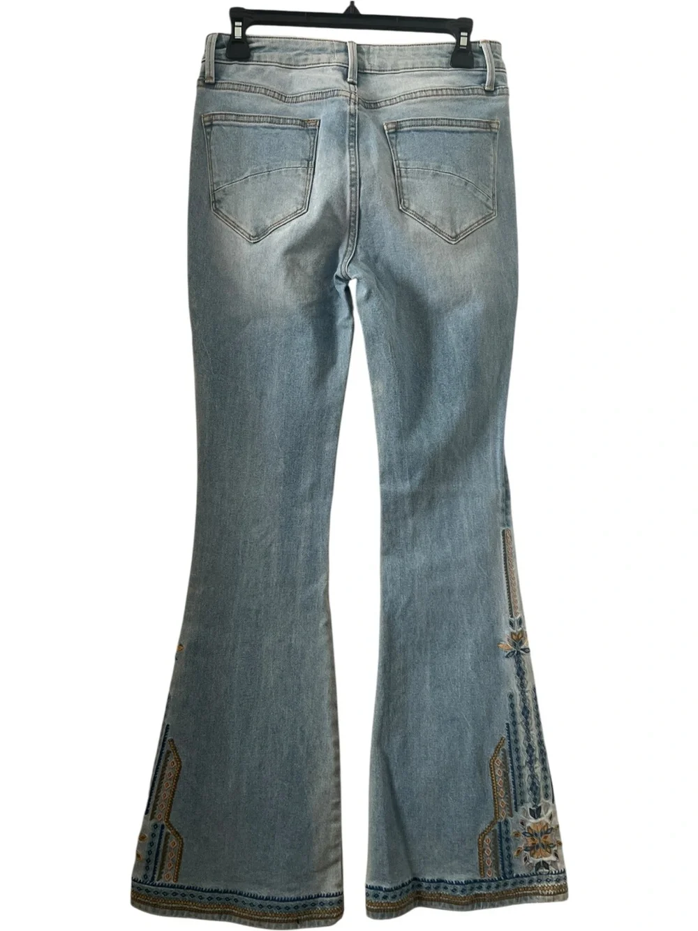 Driftwood Farrah Embroidered Flare Light Wash Jeans Size 26 - Picture 3 of 15